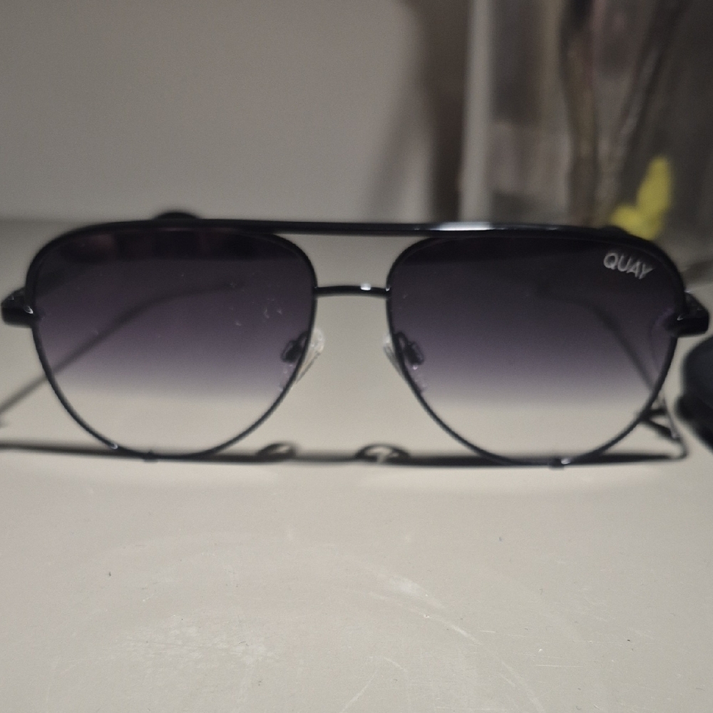 Quay Black Aviator Sunglasses